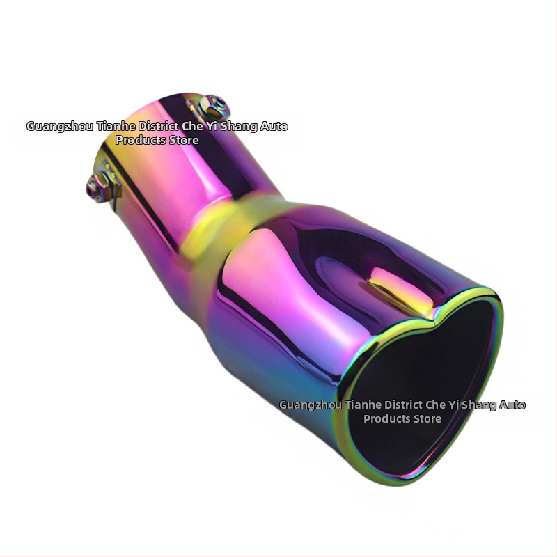 Pārrobežu karsti pārdota automašīna universāla astes kakla sabiezējums sirds formas universāls nerūsējošā tērauda cepts zils izplūdes caurule modificēts izpūtējs