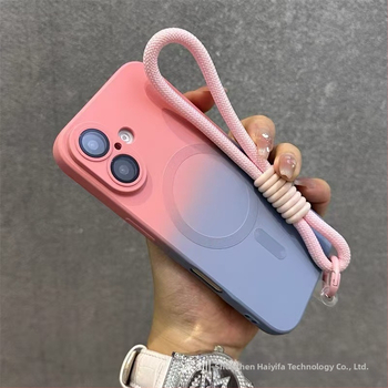 Sobib Apple 17 Promax Gradient magnetilisele telefoniümbrisele, iPhone 16 silikoonkattega, mattklaasiga, 15 objektiiviga, täieliku katvusega, pehme.