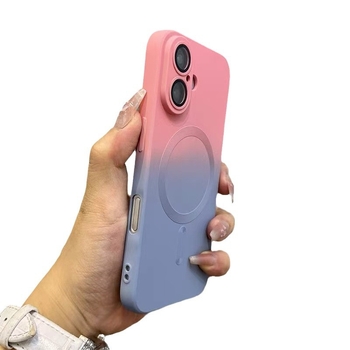 Sobib Apple 17 Promax Gradient magnetilisele telefoniümbrisele, iPhone 16 silikoonkattega, mattklaasiga, 15 objektiiviga, täieliku katvusega, pehme.