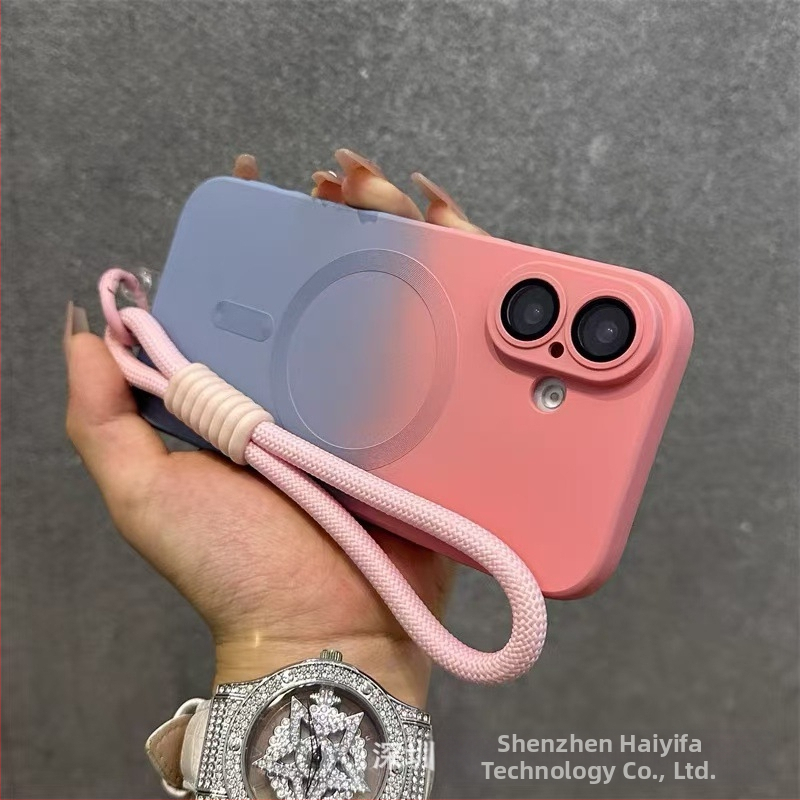 Vhodné pre Apple 17 Promax Gradient magnetické puzdro na telefón iPhone 16 Silikónové matné puzdro na objektív 15 s plným pokrytím a mäkkou fóliou