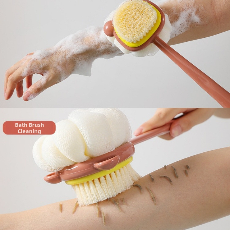 Dlhá rukoväť drhnúca kefa obojstranná mäkká silikónová kefa do kúpeľa čistenie tela kefa do kúpeľa chrbát trenie artefaktov veľkoobchod