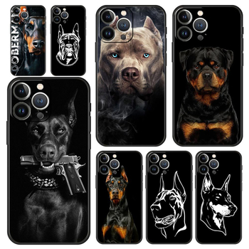 Sobib iPhone16 telefoniümbrisele, väliskaubanduse uus loomade trendikas mees dobermann koera telefoniümbris