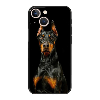 Sobib iPhone16 telefoniümbrisele, väliskaubanduse uus loomade trendikas mees dobermann koera telefoniümbris