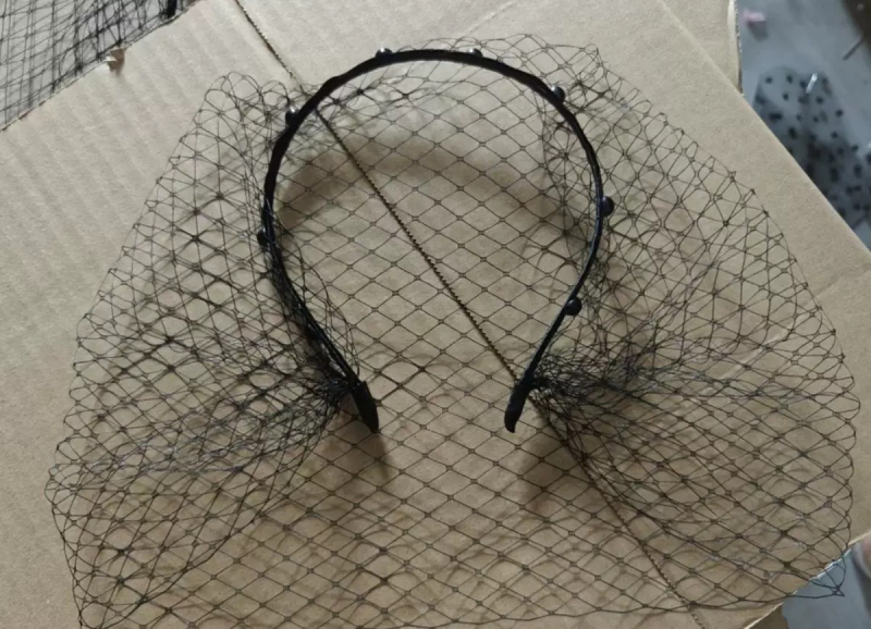 Amazoni juukseaksessuaarid, vintage-stiilis võrkmustriga juukseaksessuaarid, lipsuga looriga juuksekaardid, ballile pulmapeole mõeldud peakatted