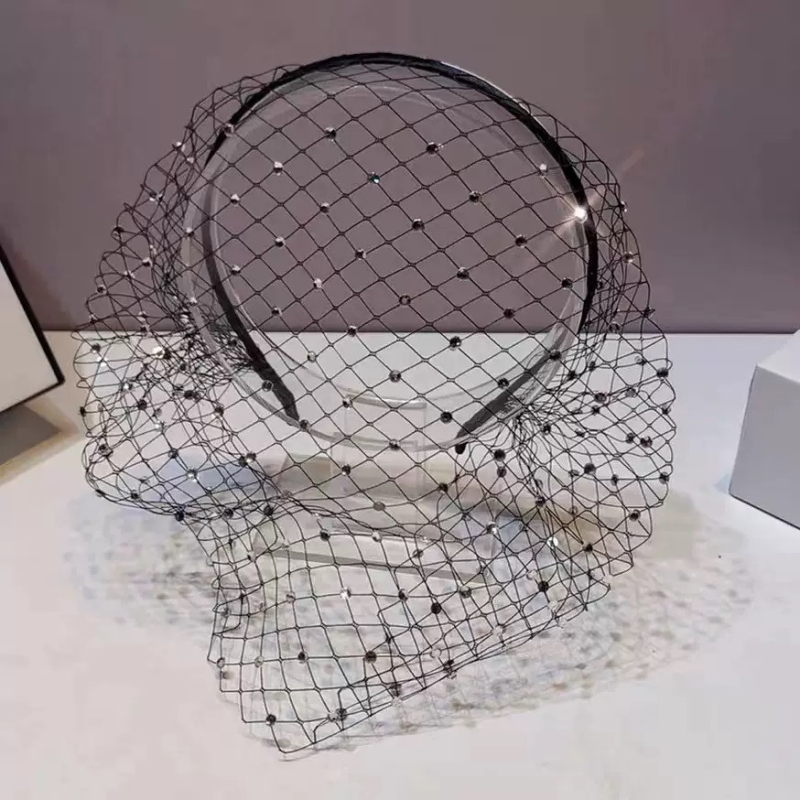 Amazoni juukseaksessuaarid, vintage-stiilis võrkmustriga juukseaksessuaarid, lipsuga looriga juuksekaardid, ballile pulmapeole mõeldud peakatted