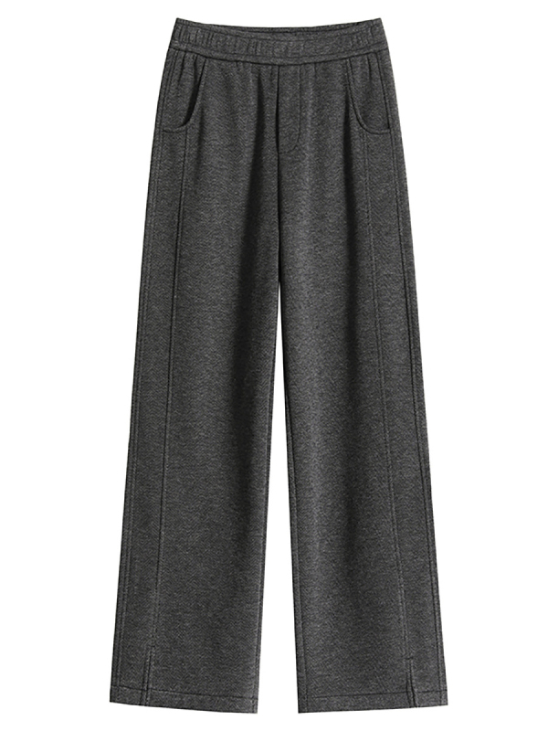 [2471] Naiste sügis- ja talvepüksid, uued sirged püksid, kõrge vöökohaga, paksendatud kalasabamustriga sametist laiad püksid