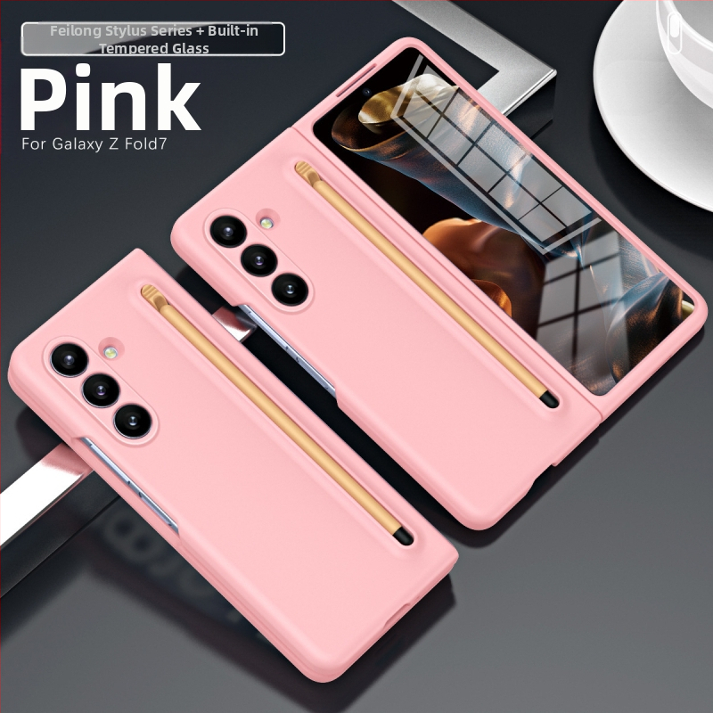 Sobib Samsung Z Fold7 mobiiltelefoni ümbrisele, ametlik samas stiilis kest ja kile integreeritud Stylus Fold6/5/4 kaitseümbrisega