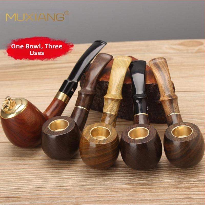 Puitunud roosipuust piip, kolmeotstarbeline, kuivpiip, suitsetamistarvikud, hulgimüügi tubakakott, filtreeritud täispuidust piip, sandlipuu