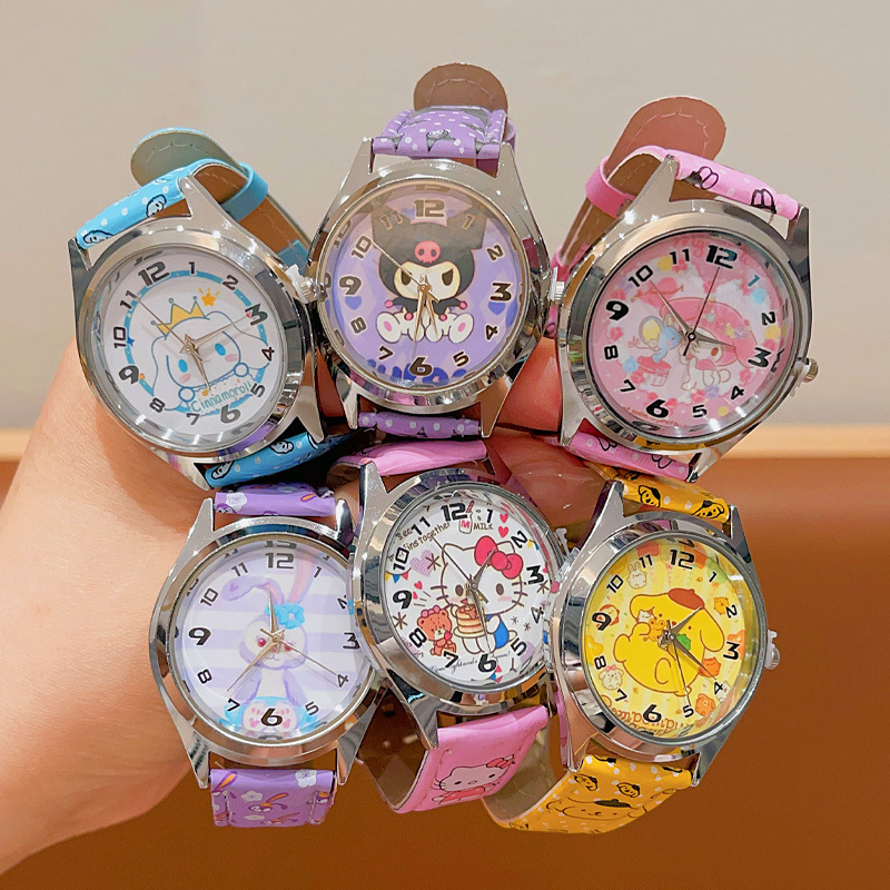 Sanrio bērnu dekoratīvais pulkstenis multfilmu elektroniskais pulkstenis zēniem un meitenēm. Laiks sūtīt dāvanas mazām meitenēm. Studentu aksesuāri.