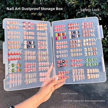 Küünekunsti kantav küünte hoiukarp tolmukindel läbipaistev hoiukorraldaja tahvel küünte stiili töö kuvamise värvikaartide raamat