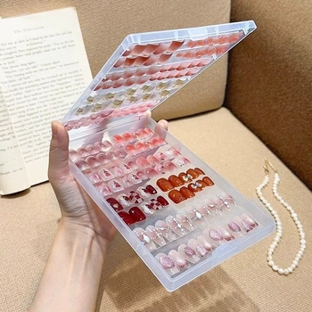 Küünekunsti kantav küünte hoiukarp tolmukindel läbipaistev hoiukorraldaja tahvel küünte stiili töö kuvamise värvikaartide raamat