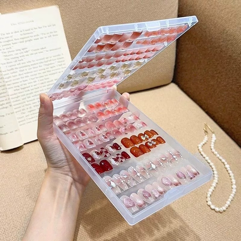 Küünekunsti kantav küünte hoiukarp tolmukindel läbipaistev hoiukorraldaja tahvel küünte stiili töö kuvamise värvikaartide raamat