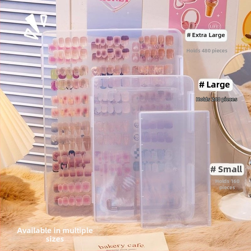 Küünekunsti kantav küünte hoiukarp tolmukindel läbipaistev hoiukorraldaja tahvel küünte stiili töö kuvamise värvikaartide raamat