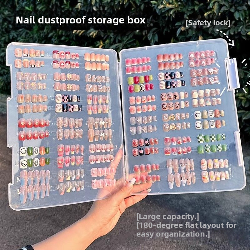 Küünekunsti kantav küünte hoiukarp tolmukindel läbipaistev hoiukorraldaja tahvel küünte stiili töö kuvamise värvikaartide raamat