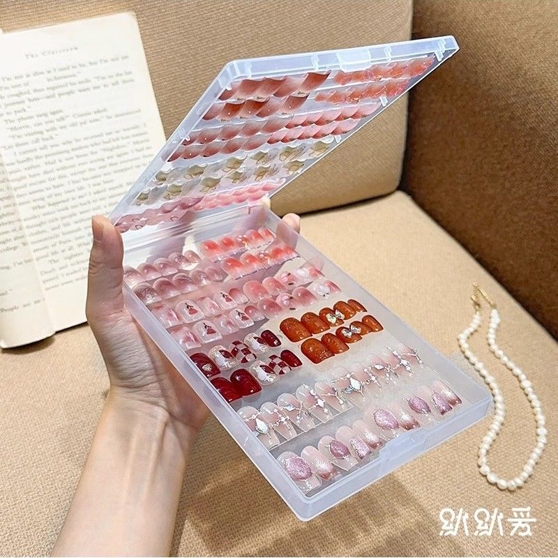 Küünekunsti kantav küünte hoiukarp tolmukindel läbipaistev hoiukorraldaja tahvel küünte stiili töö kuvamise värvikaartide raamat