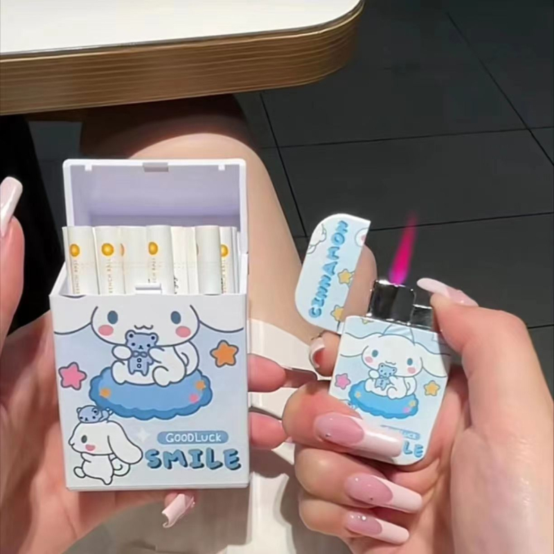 Internetikuulsuste sama koomiksiga coolomi täispuhutav tulemasin sigaretikarp 20 tükki paks terve pakend roosa leek tuulekindel kingitus tüdruksõpradele