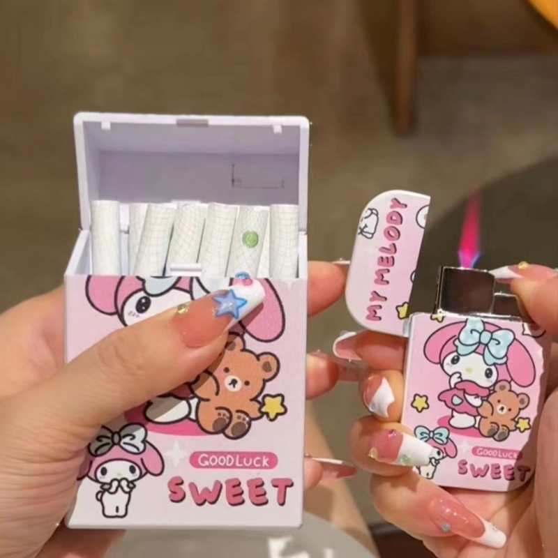 Internetikuulsuste sama koomiksiga coolomi täispuhutav tulemasin sigaretikarp 20 tükki paks terve pakend roosa leek tuulekindel kingitus tüdruksõpradele