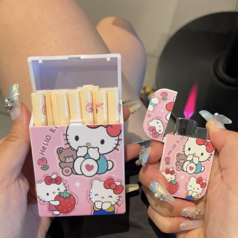 Internetikuulsuste sama koomiksiga coolomi täispuhutav tulemasin sigaretikarp 20 tükki paks terve pakend roosa leek tuulekindel kingitus tüdruksõpradele