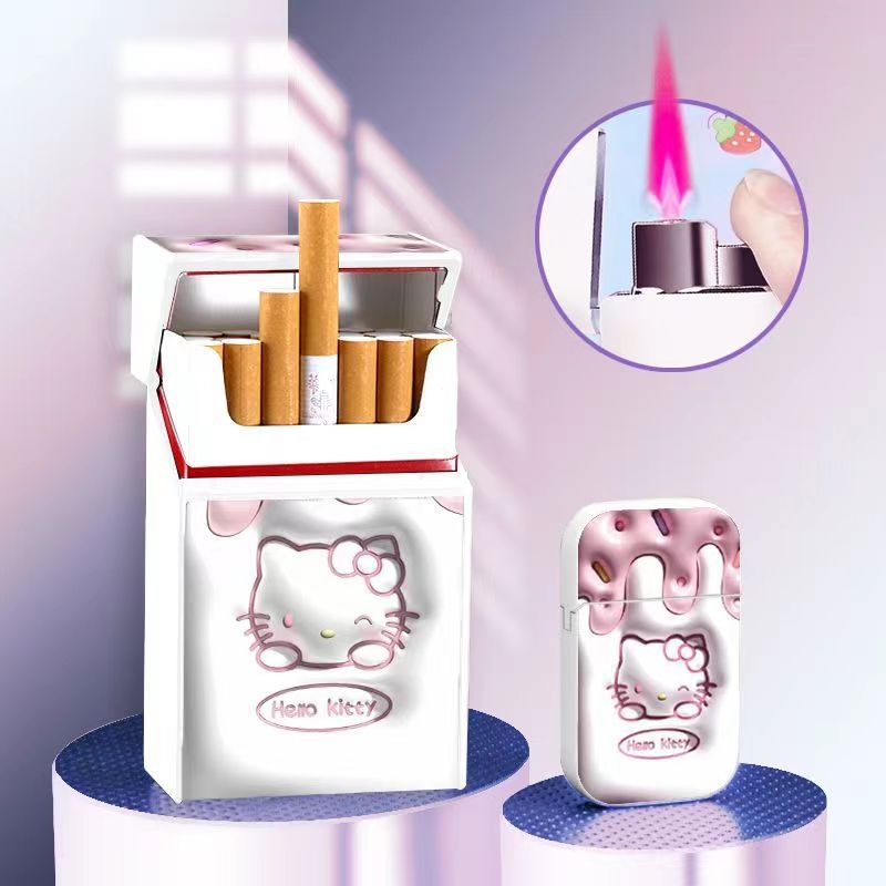 Internetikuulsuste sama koomiksiga coolomi täispuhutav tulemasin sigaretikarp 20 tükki paks terve pakend roosa leek tuulekindel kingitus tüdruksõpradele