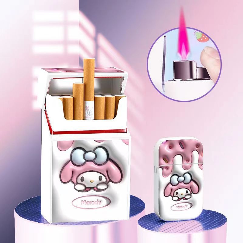 Internetikuulsuste sama koomiksiga coolomi täispuhutav tulemasin sigaretikarp 20 tükki paks terve pakend roosa leek tuulekindel kingitus tüdruksõpradele