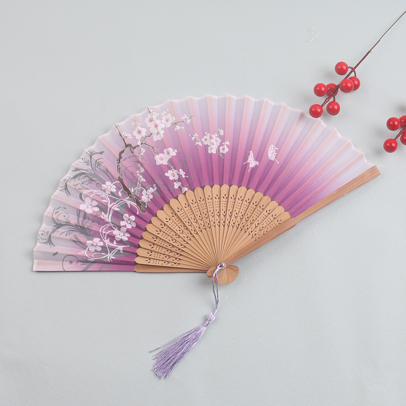 Jaapani kokkupandav lehvik antiikne Hiina antiikne pika käepidemega siidist riidest lehvik meisterdamise kingitus kaks rohelise tantsu lehviku tehas hulgimüük