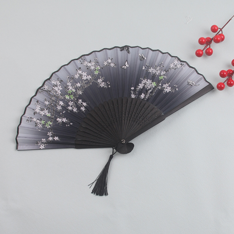 Jaapani kokkupandav lehvik antiikne Hiina antiikne pika käepidemega siidist riidest lehvik meisterdamise kingitus kaks rohelise tantsu lehviku tehas hulgimüük