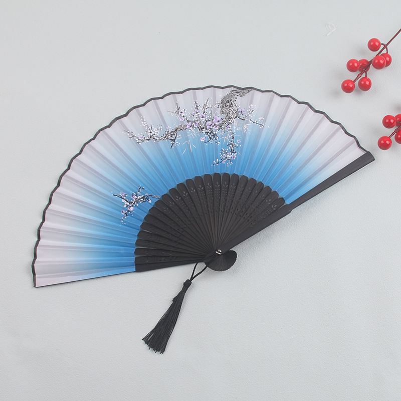 Jaapani kokkupandav lehvik antiikne Hiina antiikne pika käepidemega siidist riidest lehvik meisterdamise kingitus kaks rohelise tantsu lehviku tehas hulgimüük