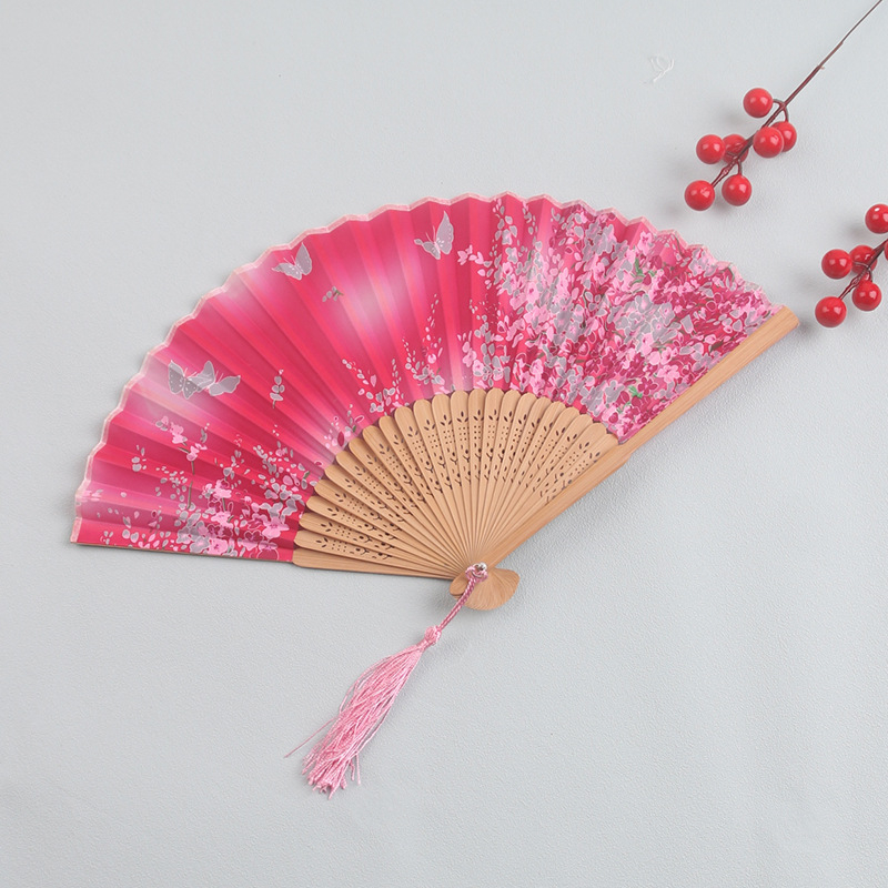 Jaapani kokkupandav lehvik antiikne Hiina antiikne pika käepidemega siidist riidest lehvik meisterdamise kingitus kaks rohelise tantsu lehviku tehas hulgimüük