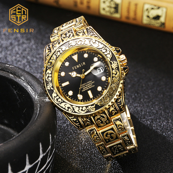 Guochao nikerdatud Fen Shi 2021 tahke terasest ribaga kalendriga kvartskella moodne meeste käekell tehase hulgimüügist suure numbrilauaga