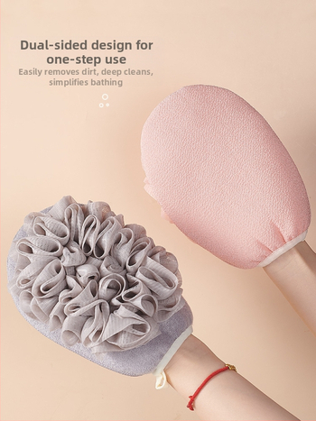 ♤ Hulgimüük kaheotstarbeline vannirätik kaks-ühes mittekahjustav nahavannirätik peene liivaga pehme vannikinnas seljale hõõrumiseks