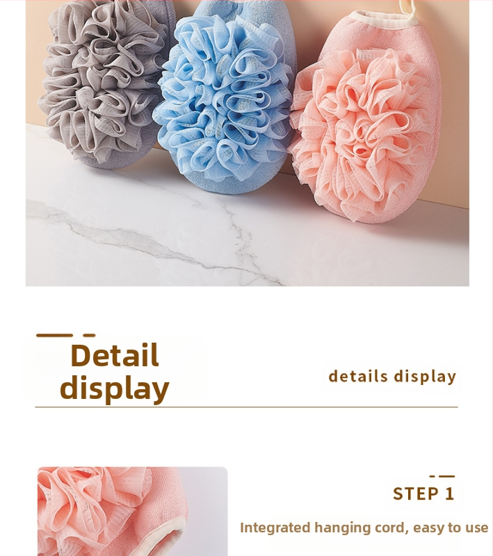 ♤ Hulgimüük kaheotstarbeline vannirätik kaks-ühes mittekahjustav nahavannirätik peene liivaga pehme vannikinnas seljale hõõrumiseks