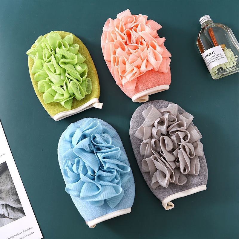 ♤ Hulgimüük kaheotstarbeline vannirätik kaks-ühes mittekahjustav nahavannirätik peene liivaga pehme vannikinnas seljale hõõrumiseks