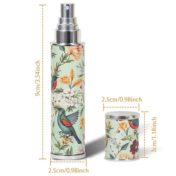 10 ml ėriuko odos vintažinio rašto odinis kvepalų buteliukas su spausdintu aukštos klasės nešiojamu kelioniniu purškimo buteliuku