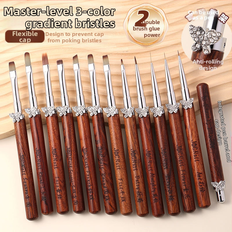Set de pensule pentru unghii cu fluture stea Cardamom, pensule rotunde mari și mici pentru fototerapie, pensule speciale pentru pictarea florilor, desen liniar, gradient, stilou universal