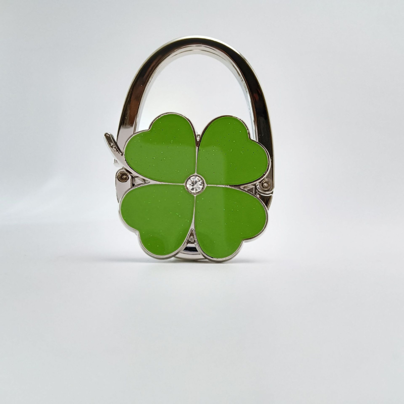 E-kaubanduse eksport Uute vidinate värvitud õlivärviga neljaleheline ristik ristik ümmargune brändi käekott konksuga käekoti rippuv