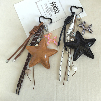 Piiriülene uue toote viieharuline tähekujuline kott-ripats autovõtmehoidja naistele mõeldud dopamiini ripats suveniiripael hulgimüük