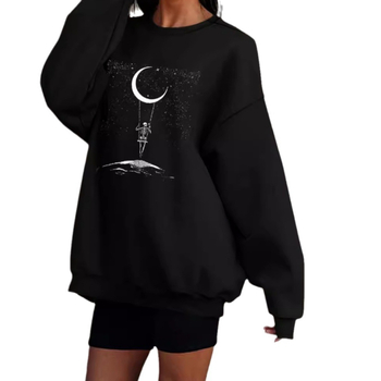 Piiriülene temu AliExpressist uus pikkade varrukatega naiste Top Streeti kolju- ja kirjaprindiga kampsun