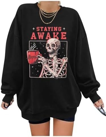 Piiriülene temu AliExpressist uus pikkade varrukatega naiste Top Streeti kolju- ja kirjaprindiga kampsun