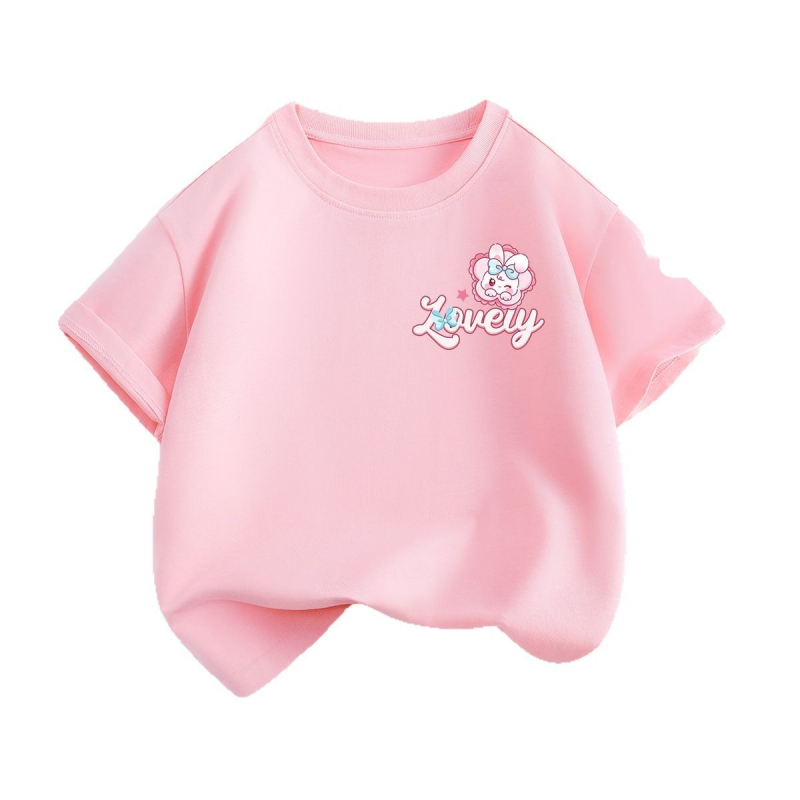 Laste lühikeste varrukatega T-särk suvi 2025 uue stiiliga tüdrukute T-särk puhtast puuvillast topp suvine tüdrukute võikaru suvekleit