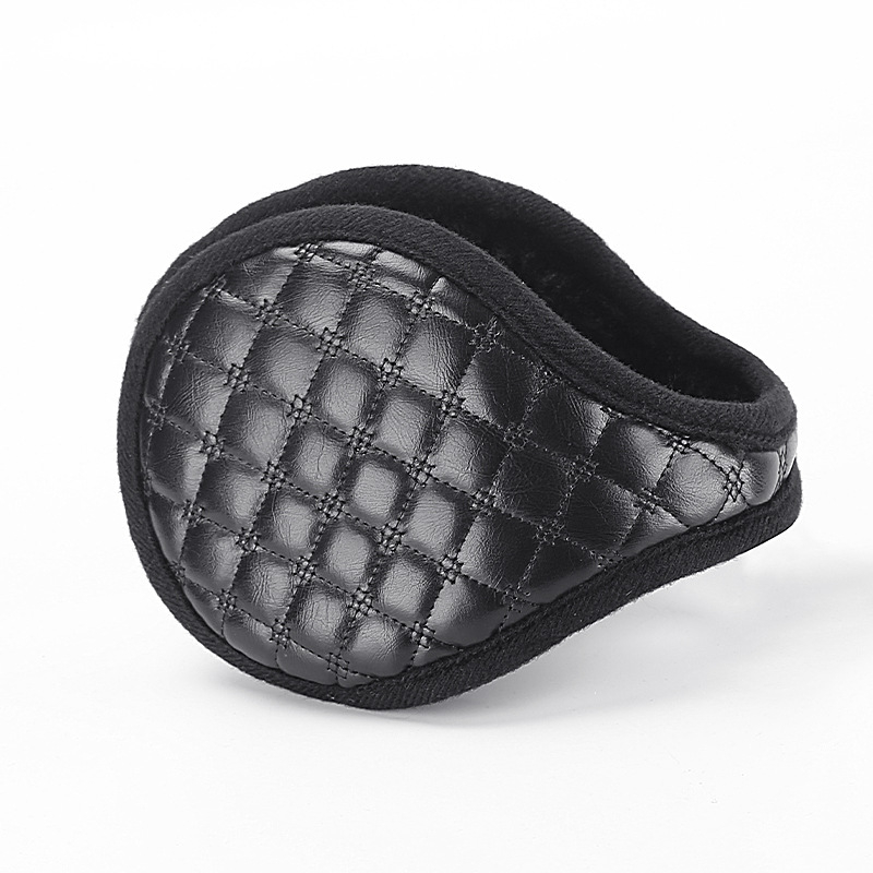 Vyriškos žieminės šiltos ausinės, languotos, pliušinės, naujos, šiltos, PU odos, tarpvalstybinės