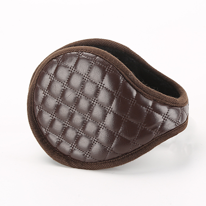 Vyriškos žieminės šiltos ausinės, languotos, pliušinės, naujos, šiltos, PU odos, tarpvalstybinės