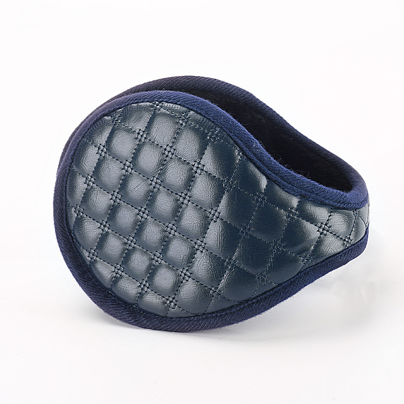 Мъжки зимни топли наушници, карирани плюшени наушници, нови топли наушници от изкуствена кожа, трансгранични