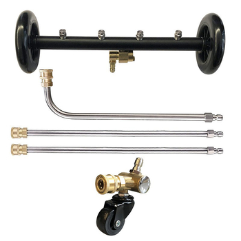 Aukšto slėgio automobilių važiuoklių valymo įrenginys su 16 colių dvigubos funkcijos važiuoklės antgaliu ir vandens šluota, 4000 PSI