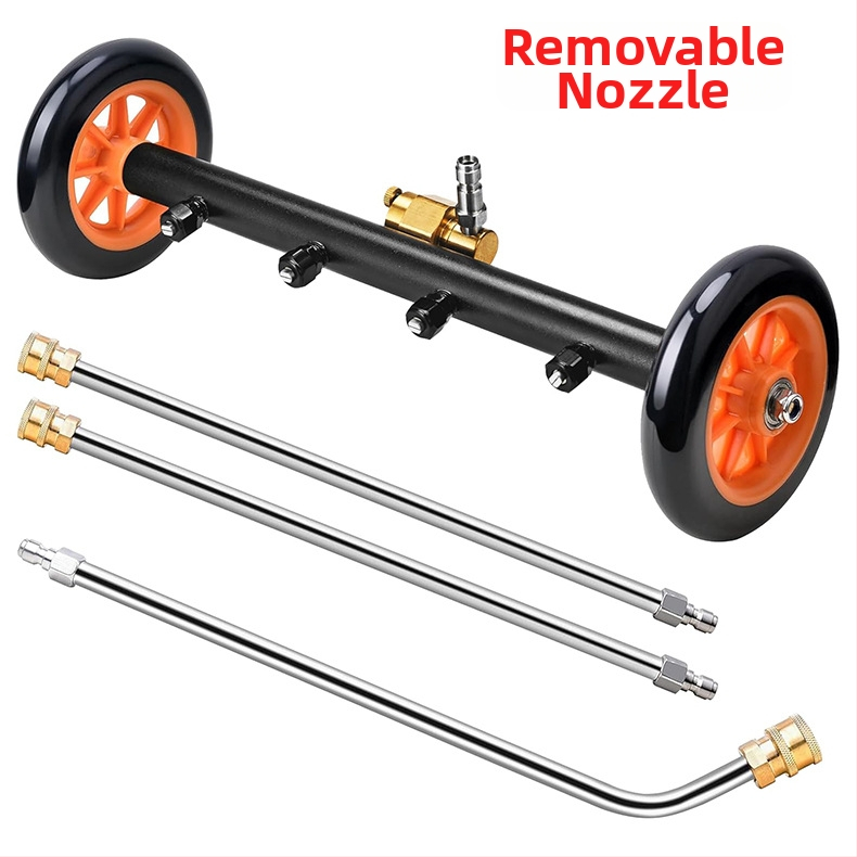 Aukšto slėgio automobilių važiuoklių valymo įrenginys su 16 colių dvigubos funkcijos važiuoklės antgaliu ir vandens šluota, 4000 PSI