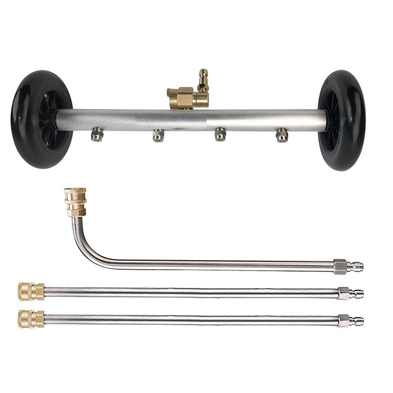 Aukšto slėgio automobilių važiuoklių valymo įrenginys su 16 colių dvigubos funkcijos važiuoklės antgaliu ir vandens šluota, 4000 PSI