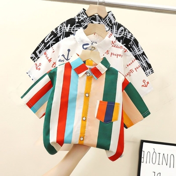 Lasterärgid, poiste suvised lühikeste varrukatega Hongkongi stiilis topid, poistele ja beebidele 2025. aasta uued trendikad ja nägusad tänavasärgid
