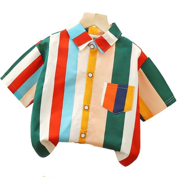 Lasterärgid, poiste suvised lühikeste varrukatega Hongkongi stiilis topid, poistele ja beebidele 2025. aasta uued trendikad ja nägusad tänavasärgid