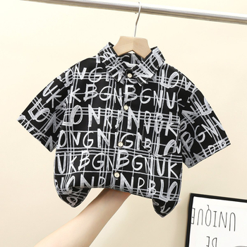 Lasterärgid, poiste suvised lühikeste varrukatega Hongkongi stiilis topid, poistele ja beebidele 2025. aasta uued trendikad ja nägusad tänavasärgid