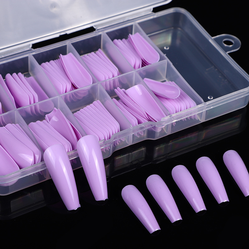 Punane ühevärviline balletisoomus 100 lk, karp pikk, punane, lilla, trapetsikujuline, kirstuga kunstküüned