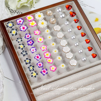 Jaapani stiilis küünekunsti silikoonist sõrmejagaja varvaste jagaja karikakrakujulise veepiisaga kividega küünetööriist varvaste jagaja